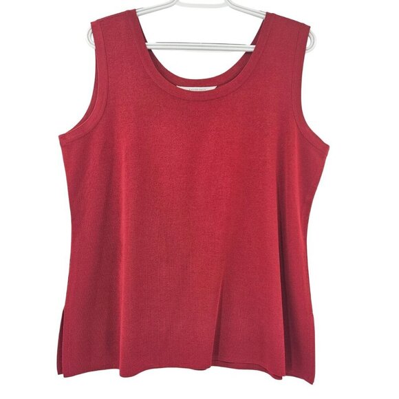 Misook Acrylic Knit Scoop Neck Shell Tank Top Red Women’s Size 1X Minimalist - Picture 1 of 8